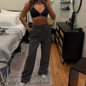 Women's Gray Pinstripe Pants
